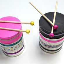 "Pink and black drums arranged in a stylish display."